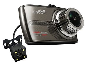 Dunobil Space Touch Duo новинка, современный двухканальный видеорегистратор с сенсорным дисплеем 3,5" и матрицей SONY IMX322, с режимом парковки, с разрешением фронтальной камеры FullHD 1920x1080p и выносной камерой c разрешением VGA