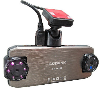 Cansonic FDV-606S 
GPS/ГЛОНАСС
2 камеры
Дисплей 2"
HD 1280х720p 
Угол обзора 140°
3G-сенсор
Датчик удара 
