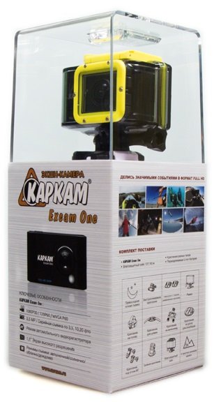 КАРКАМ Excam One Первая экшн-камера по доступной цене с функционалом видеорегистратора в компактных размерах, с защитным боксом, съемным аккумулятором на 2,5 часа и отличным качеством съемки. Отличается углом обзора 170° F2.8 с большой светосилой, ночной WDR-технологией со стеклянными линзами