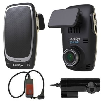 BlackSys CF-100 GPS 2CH Двухкамерный видеорегистратор корейского производства с матрицей SONY Exmor, стеклянной оптикой и WDR-технологией, на платформе 2-ух ядерного процессора Cortex А8 800 MHz, запись высокого разрешения 1920x1080p FullHD и скоростью 30 кадров в секунду с каждой камеры, оснащен электронной стабилизацией, угол обзора фронтальной камеры 130º, задней 120º.