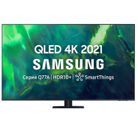 Samsung QE75Q77AAU 2021 QLED, HDR, черный