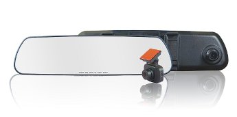 TrendVision TV-703 2-ух камерный автомобильный видеорегистратор встроенный в зеркало заднего вида с подключением выносной камеры, обе камеры записывают с разрешением 1920x1080p FullHD и скоростью 30 кад./с, устройство работает на самом мощном процессоре Ambarella A7, имеет 6-ти слойную стеклянную оптику, чувствительный CMOS сенсор OmniVision OV2710, ночную WDR-технологию, угол обзора 140°.