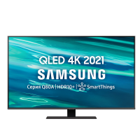 Телевизор Samsung QE50Q80AAU 2021 QLED, HDR RU, черный