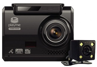 Playme OMEGA современное комбо устройство 3 в 1, совмещающее в себе радар-детектор, GPS-информатор видеорегистратор, дополнительно оснащен камерой заднего вида, с разрешением передняя камера SUPER HD​ 2304x1296p, задняя камера 640x480p​, с углом обзора 140º, голосовыми и наглядными оповещениями на многофункциональном ЖК дисплее 3"