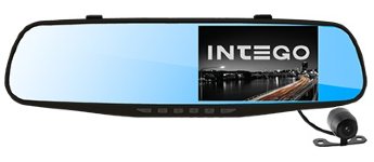 Intego VX-410MR новинка, автомобильный видео регистратор встроенный в зеркало заднего вида, с 2-мя камерами, по привлекательной цене, 2-я камера помимо записи имеет функцию парковки с линиями разметки, включается автоматически. Разрешение передняя камера 1920x1080p FullHD со скоростью 30 кад./с и задняя камера 1280x720p HD со скоростью 25 кад./с, работает на мощном процессоре Allwinner А101,5 Cortex-A8 имеет 4-х слоеную стеклянную оптику, матрицу 5 MPx OmniVision OV5653, ночную HDR технологию, поворотную камеру c углом обзора 148°, задняя 90°, очень удобный многофункциональный дисплей LCD 4,3", расположенный в правой части зеркала